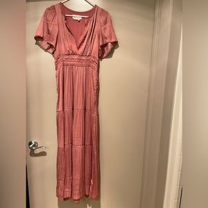 Anthropologie Somerset maxi dress blush pink XS